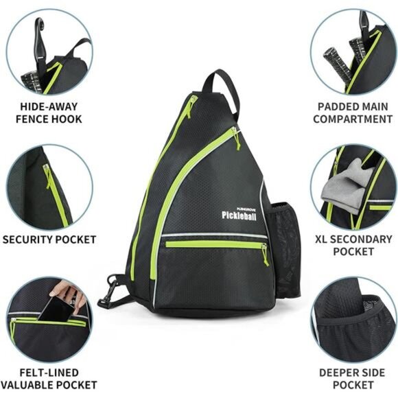 Pickleball Bag, Men\'s & Women\'s Pickleball Backpack, Adjustable Sling Bag main image 5